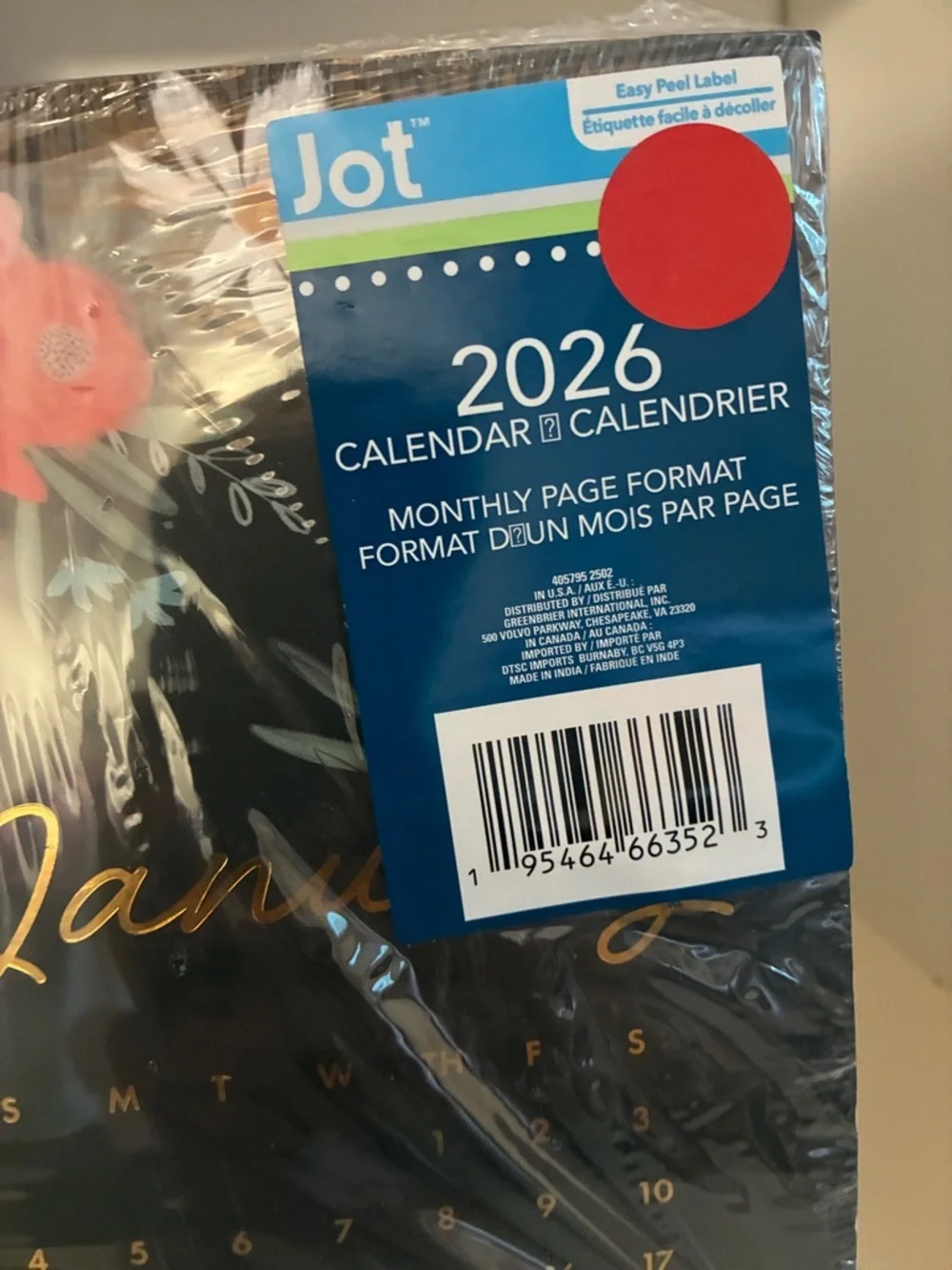 2026 Floral Desk Standing Calendar NWT